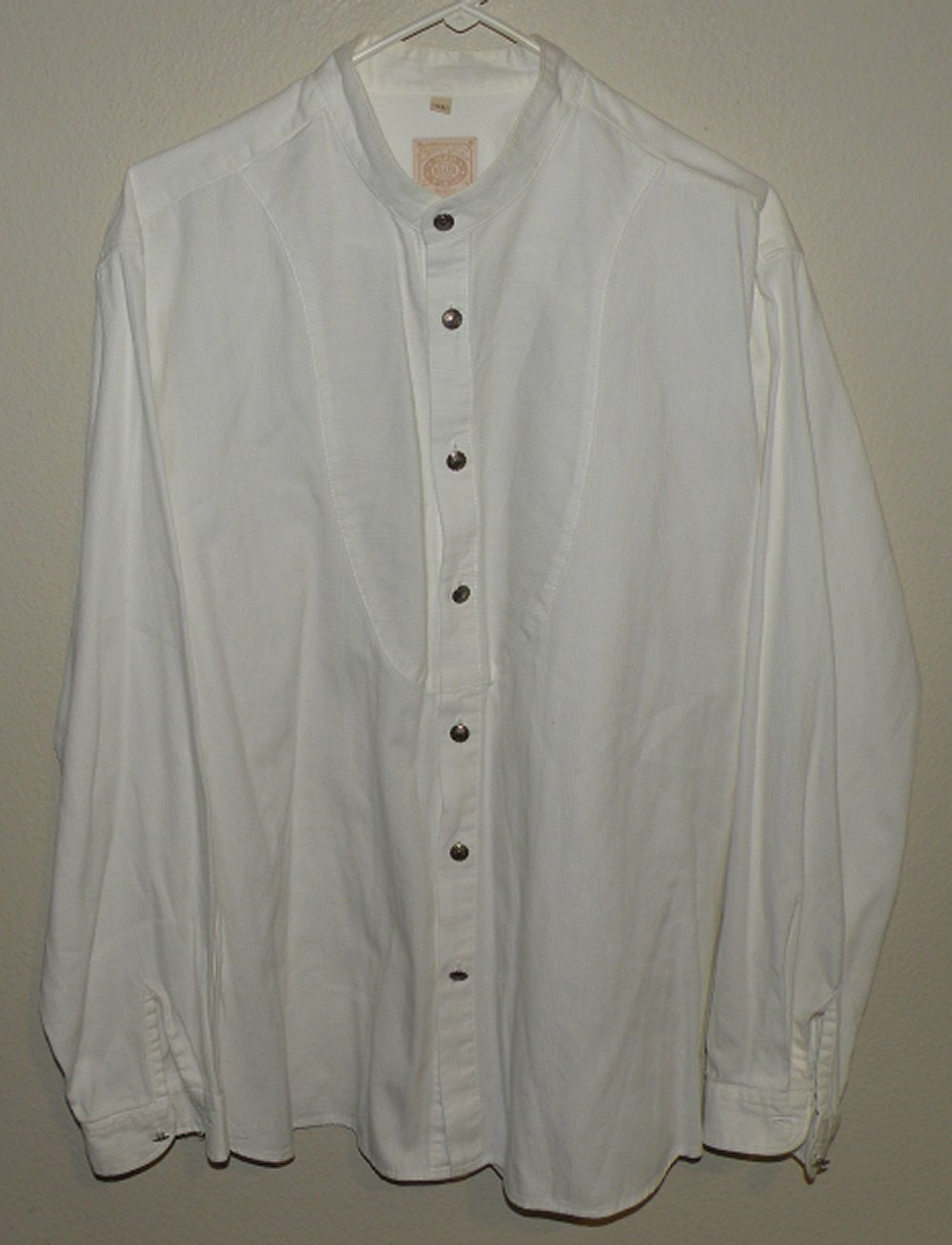 Wah Maker Frontier Men’s XL Western Bib Front Button Shirt White Victorian USA